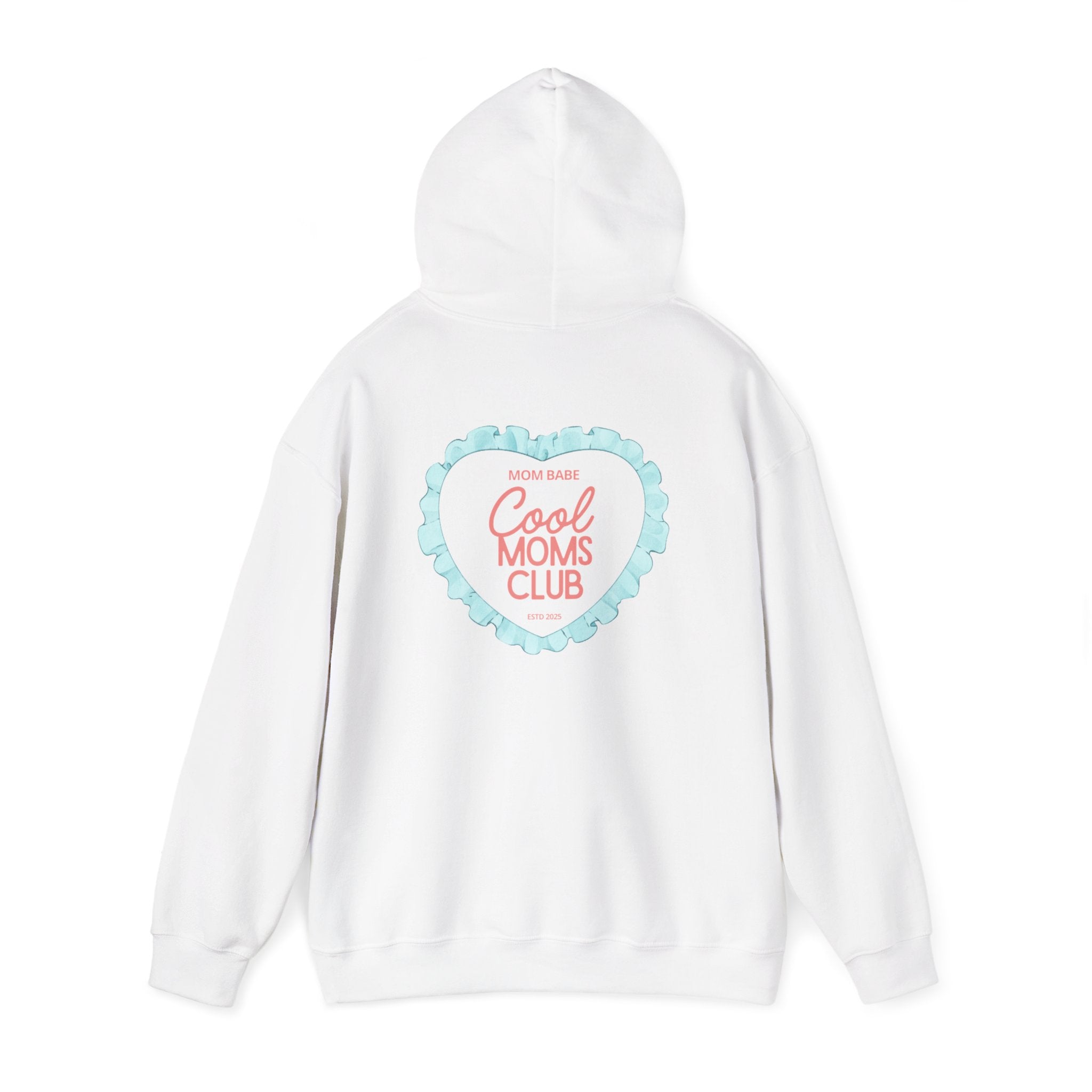 Mom Babe Cool Moms Club - Ruffled Heart Graphic Hoodie