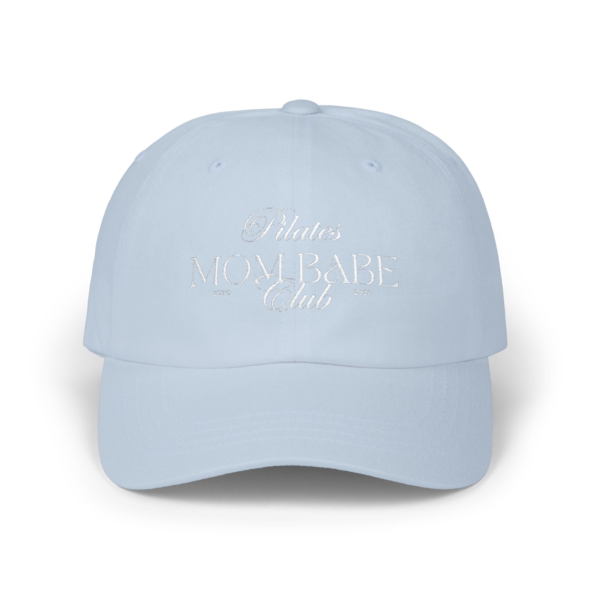 Pilates Mom Babe Club — White Embroidered Cap