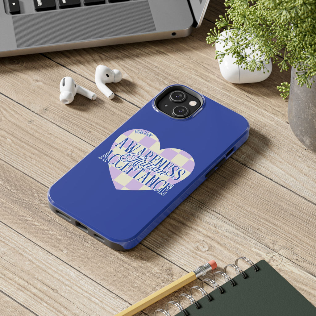 Autism Awareness and Acceptance — Checkered Heart Phone Case