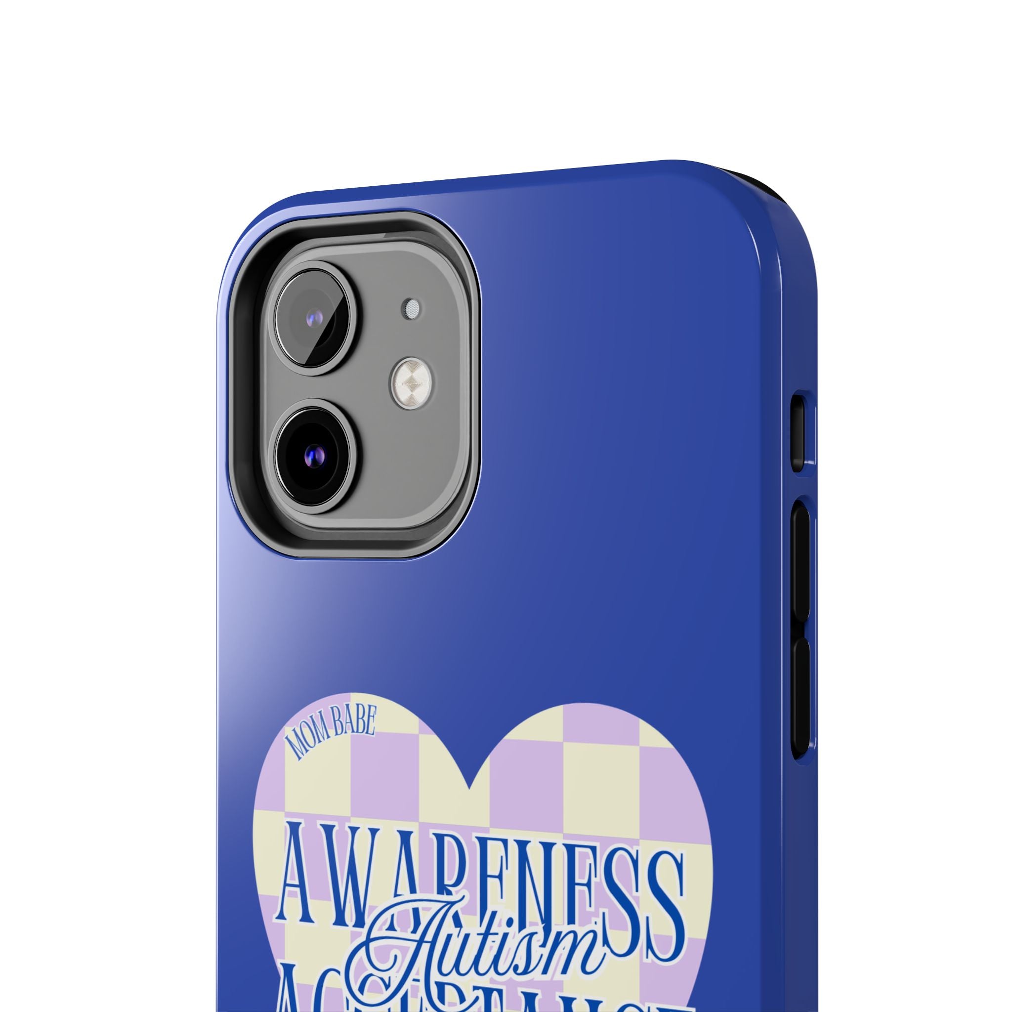 Autism Awareness and Acceptance — Checkered Heart Phone Case
