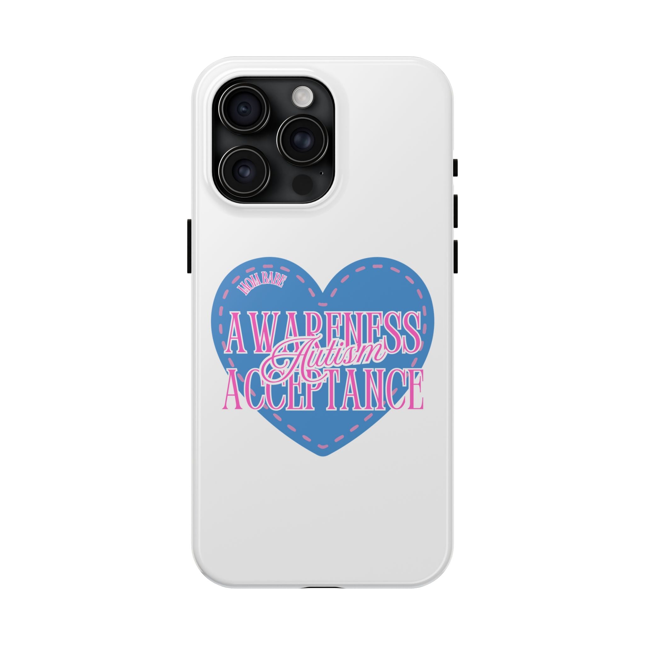 Autism Awareness and Acceptance — Stitched Heart Phone Case