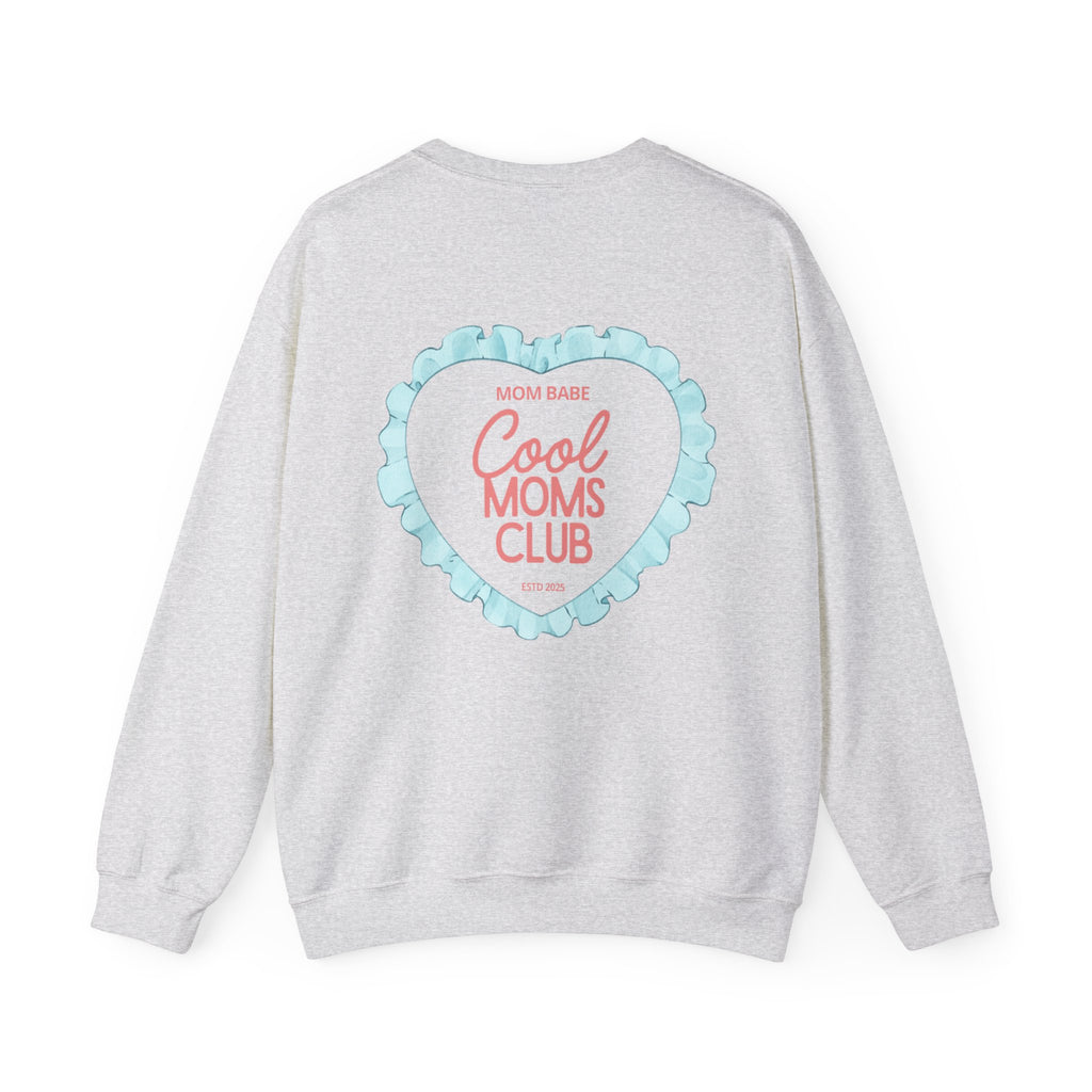 Mom Babe Cool Moms Club - Ruffled Heart Graphic Sweatshirt