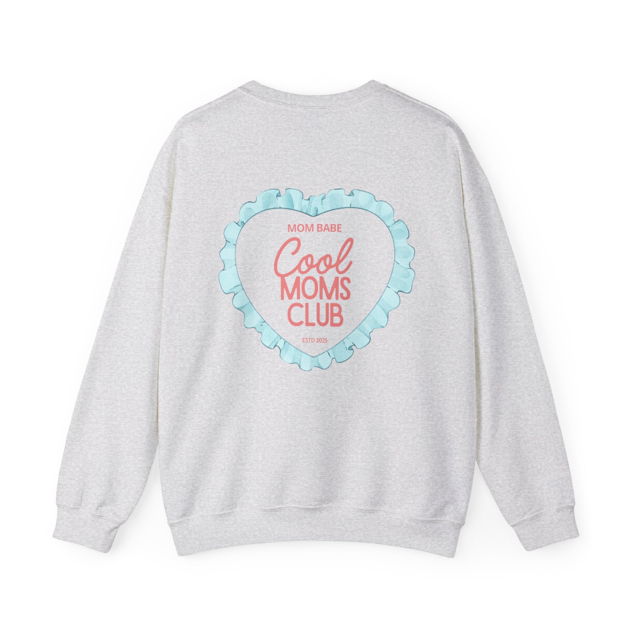 Mom Babe Cool Moms Club - Ruffled Heart Graphic Sweatshirt