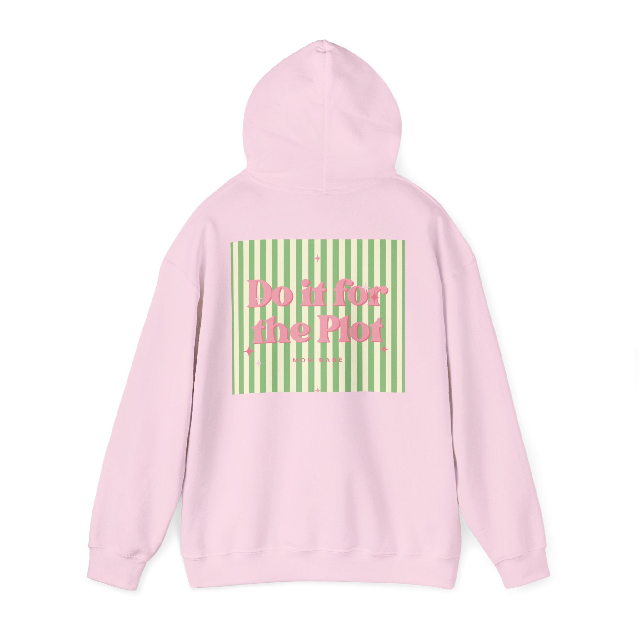 Do It For The Plot Mom Babe - Striped Graphic Hoodie