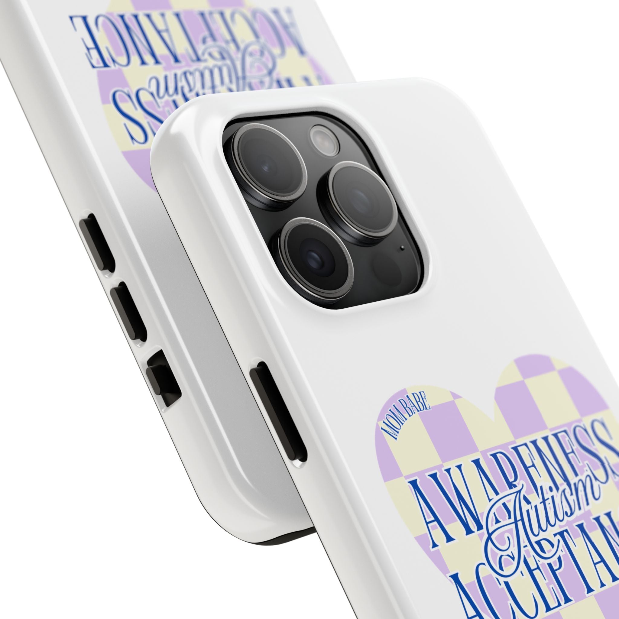 Autism Awareness and Acceptance — Checkered Heart Phone Case