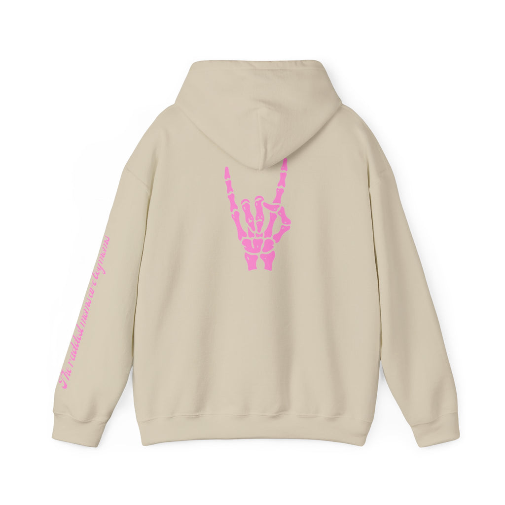 The Raddest Moms Are Boy Moms - Skeletal Rock Hand Graphic Hoodie