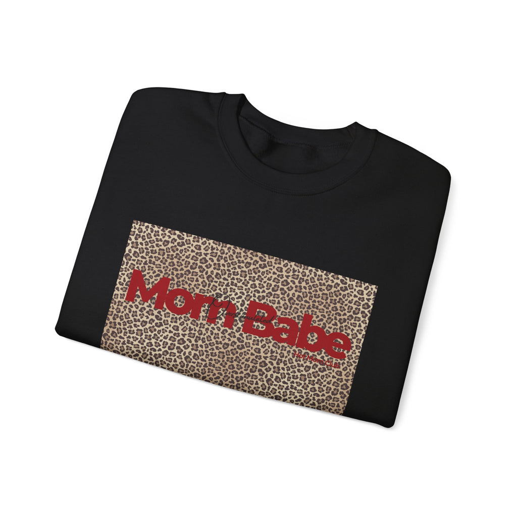 Overstimulated Mom Babe — Leopard Graphic Sweatshirt