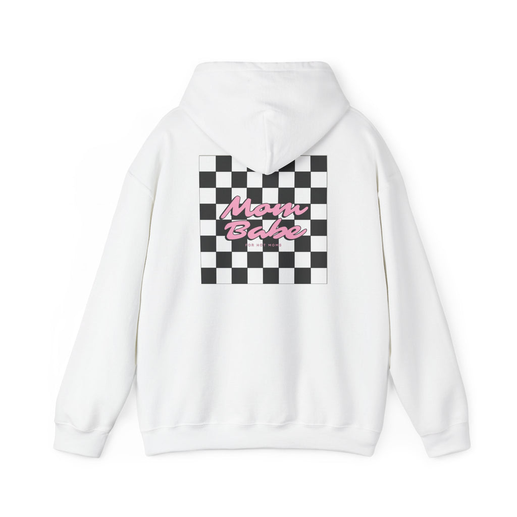 Mom Babe For Hot Moms - Checkered Graphic Hoodie