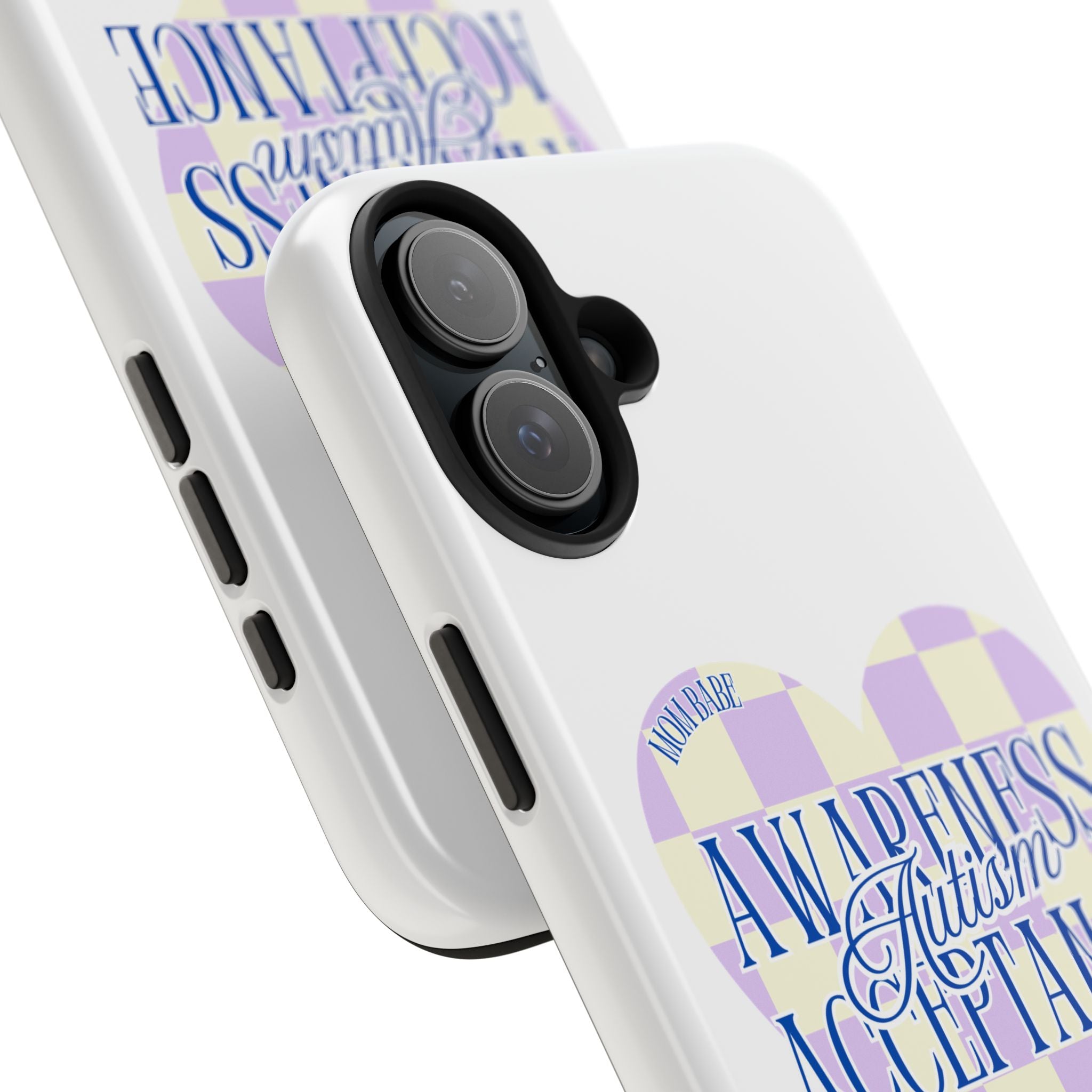 Autism Awareness and Acceptance — Checkered Heart Phone Case