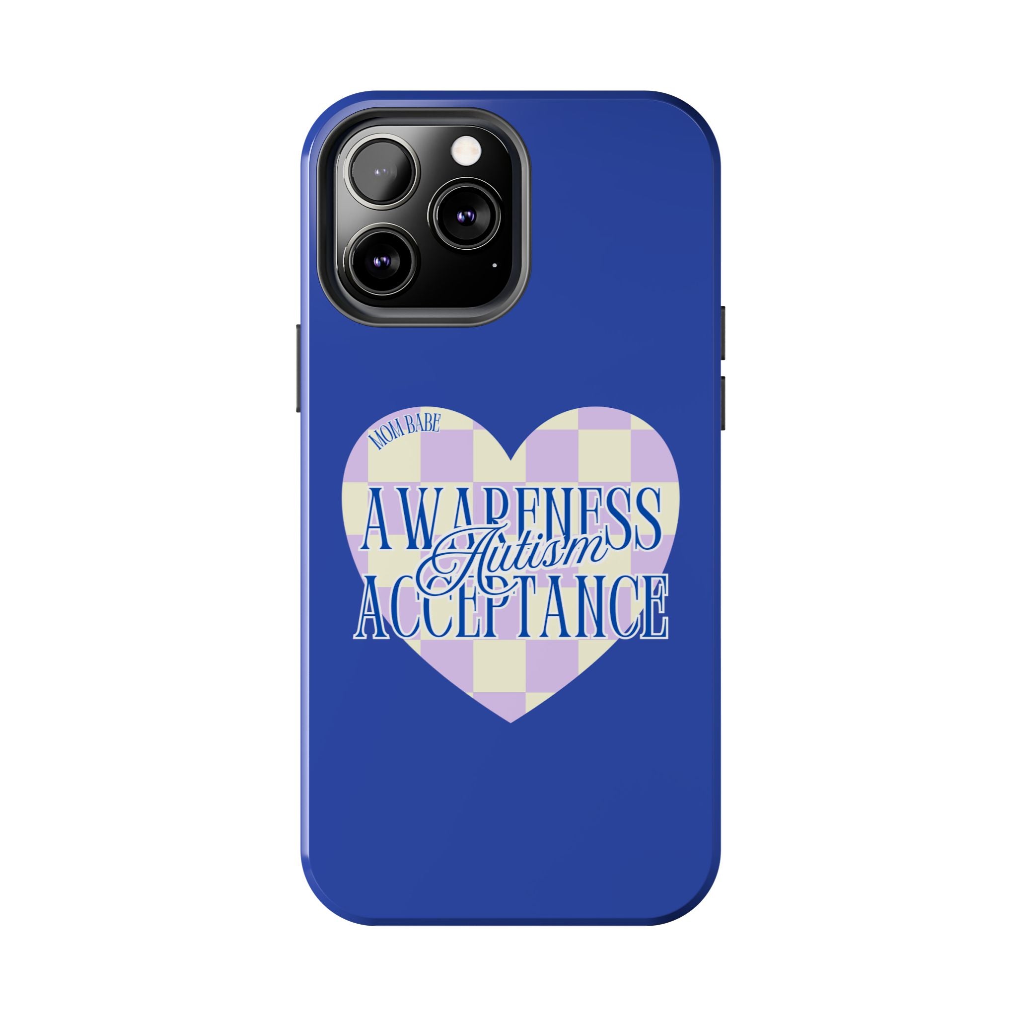 Autism Awareness and Acceptance — Checkered Heart Phone Case