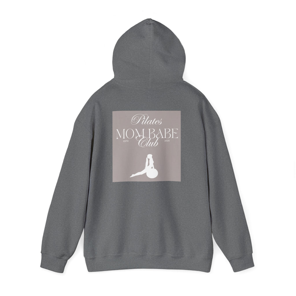Pilates Mom Babe Club — Workout Graphic Hoodie (White Print)