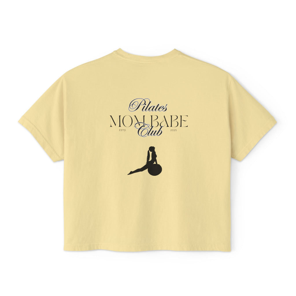 Pilates Mom Babe Club — Workout Graphic Tee (Black Print)