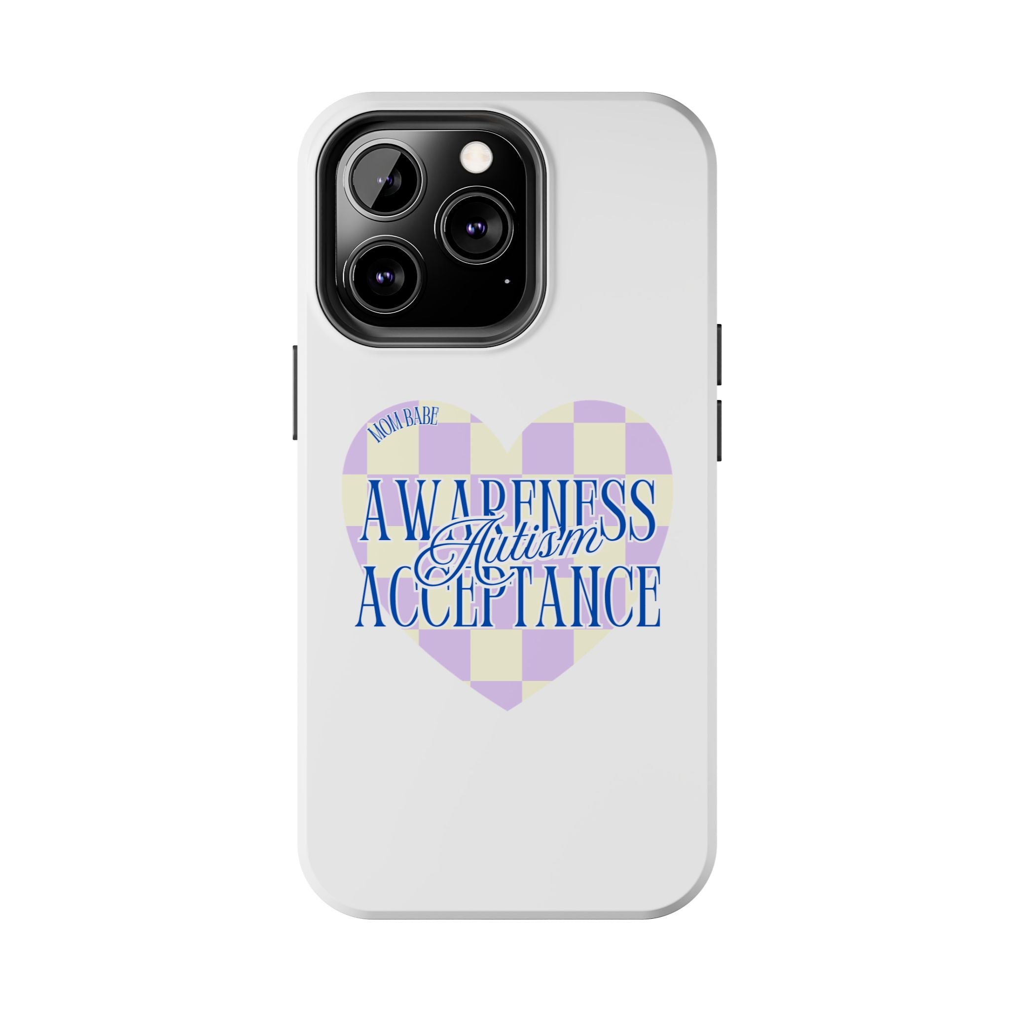 Autism Awareness and Acceptance — Checkered Heart Phone Case