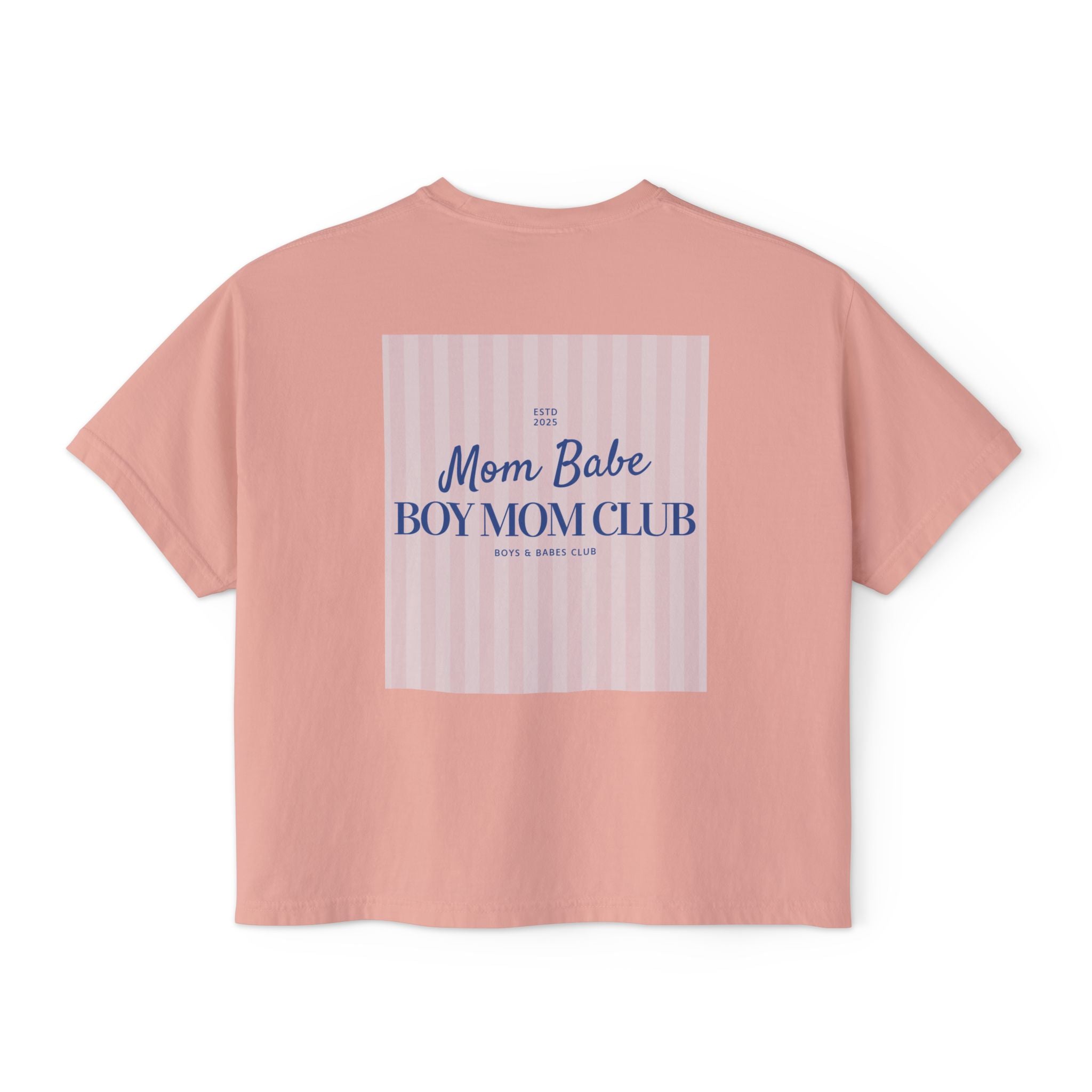 Mom Babe Boy Mom Club - Striped Graphic Tee