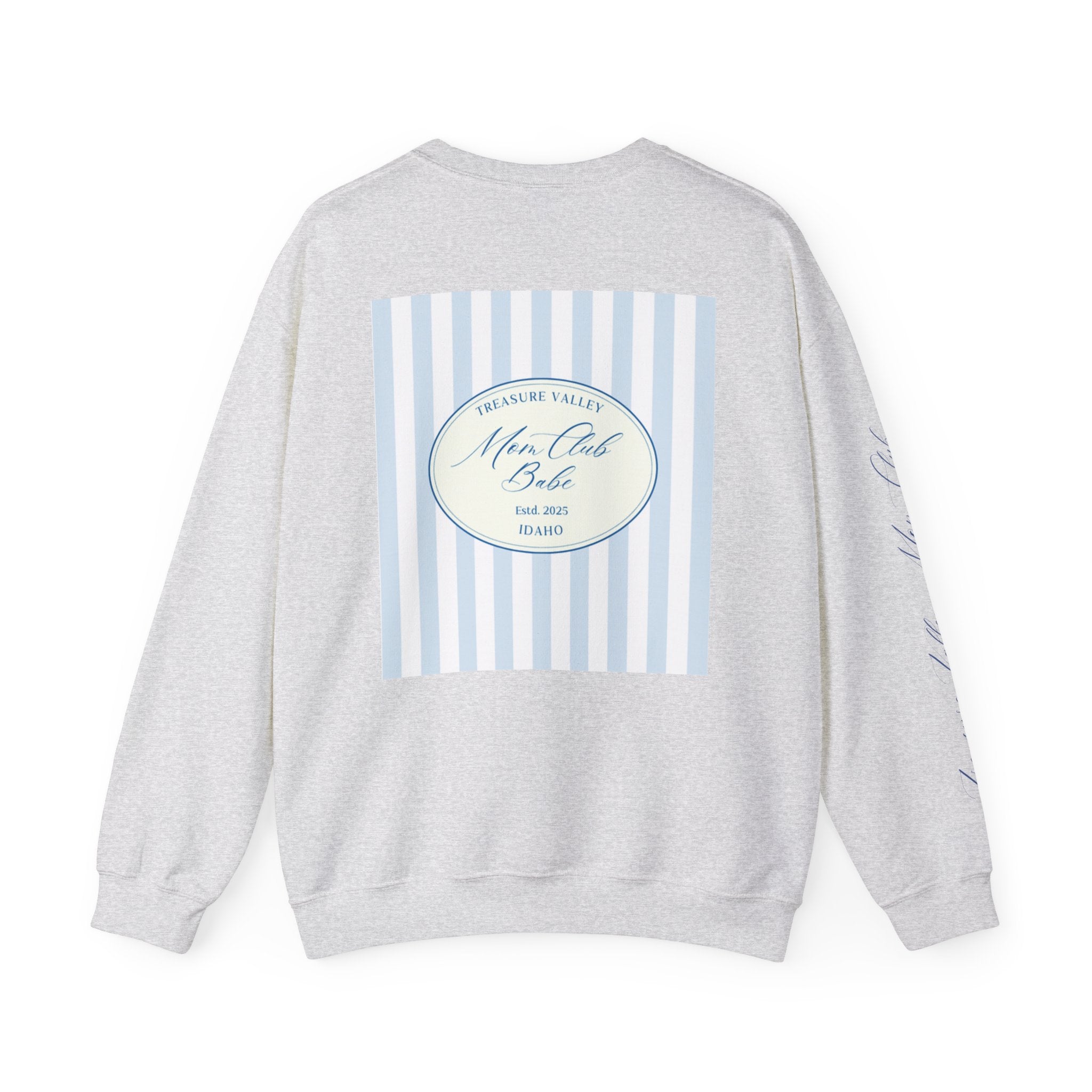 Treasure Valley Mom Club - Striped Graphic Sweatshirt