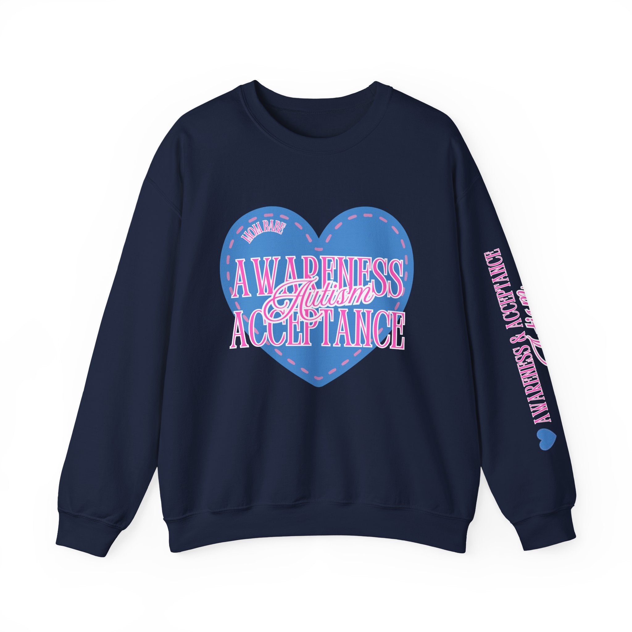 Autism Awareness and Acceptance — Stitched Heart Sweatshirt