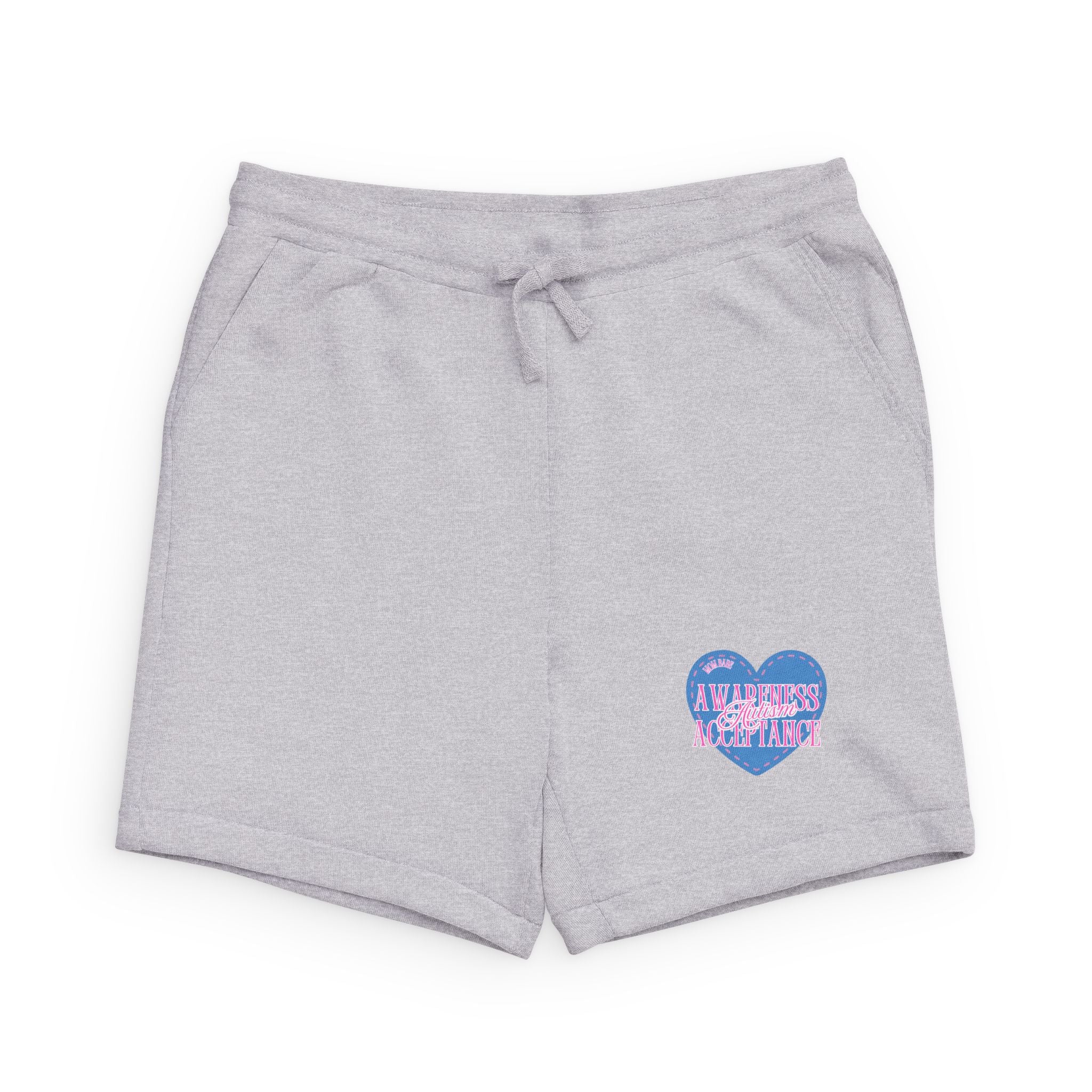 Autism Awareness and Acceptance — Stitched Heart Sweat shorts