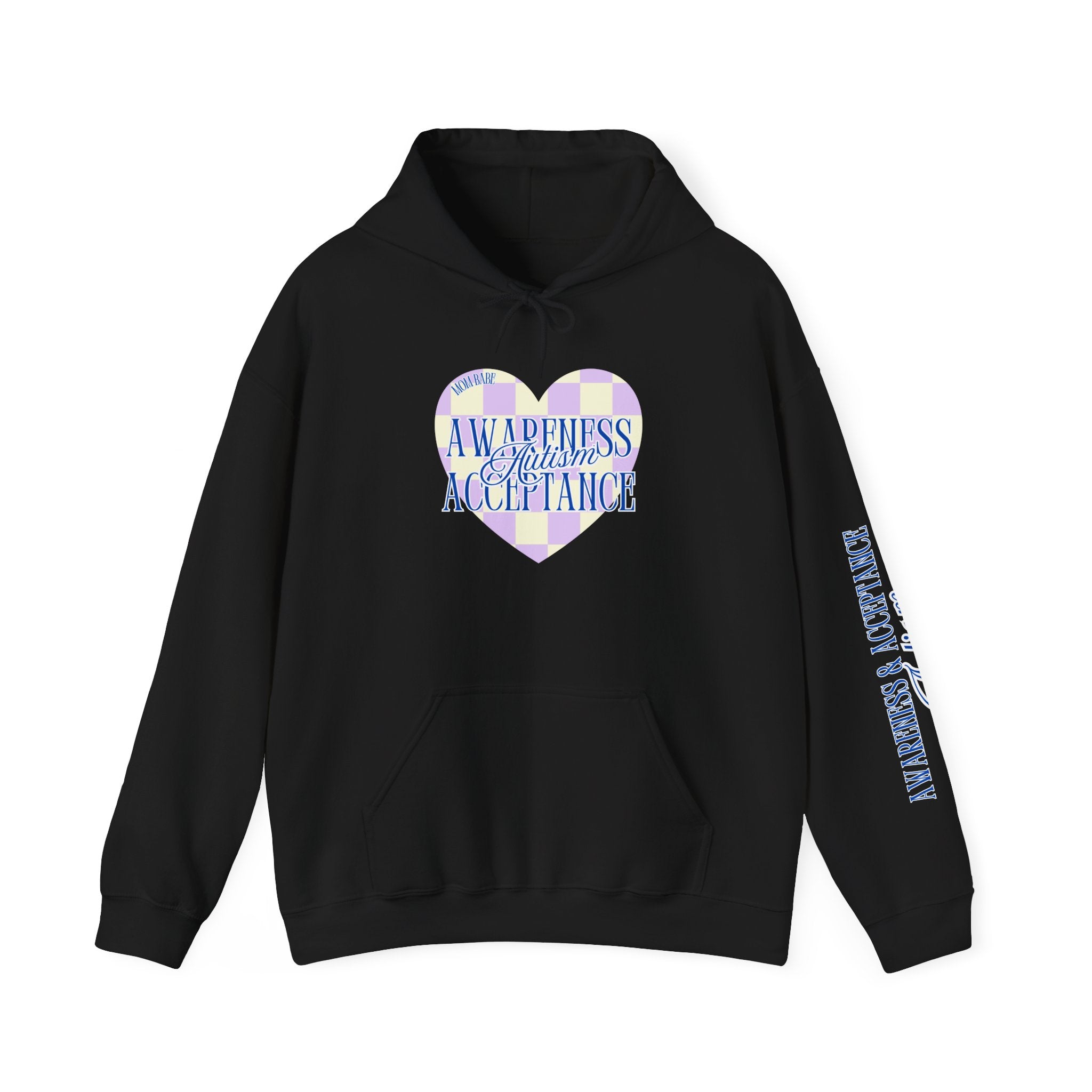 Autism Awareness and Acceptance — Checkered Heart Hoodie