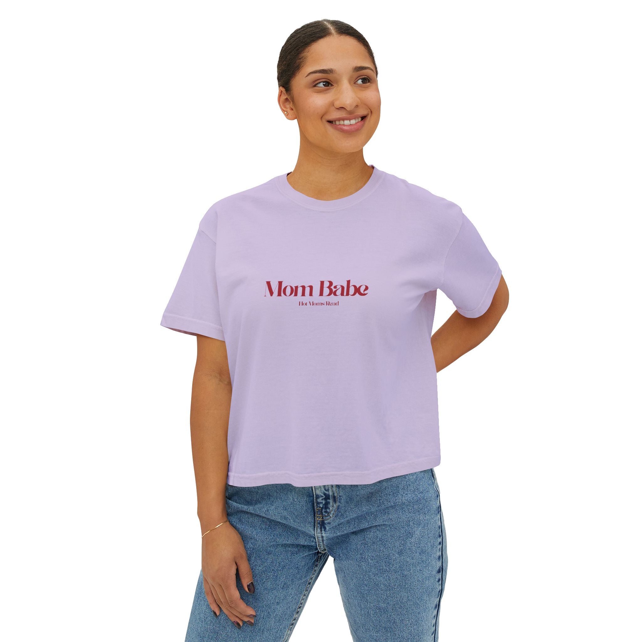 Mom Babe Book Club - Hot Moms Read Graphic Crop Tee