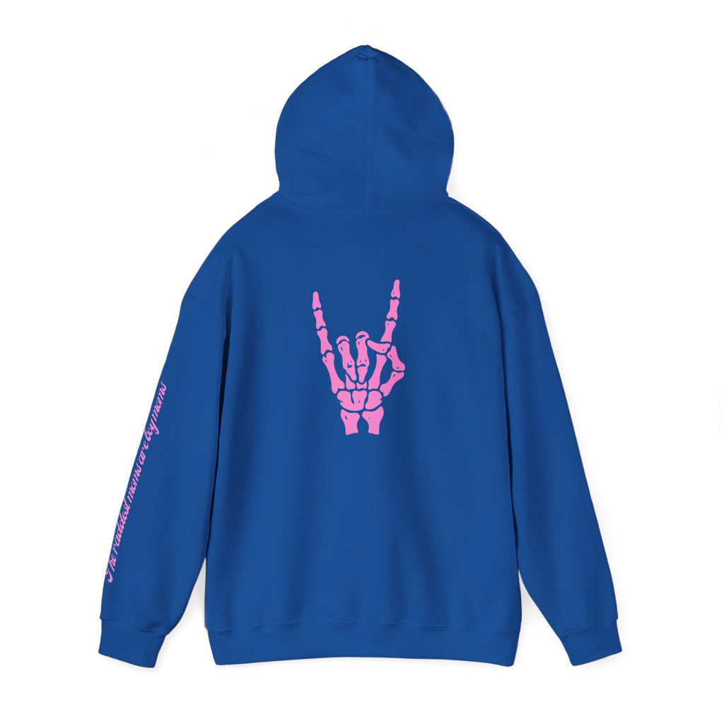 The Raddest Moms Are Boy Moms - Skeletal Rock Hand Graphic Hoodie