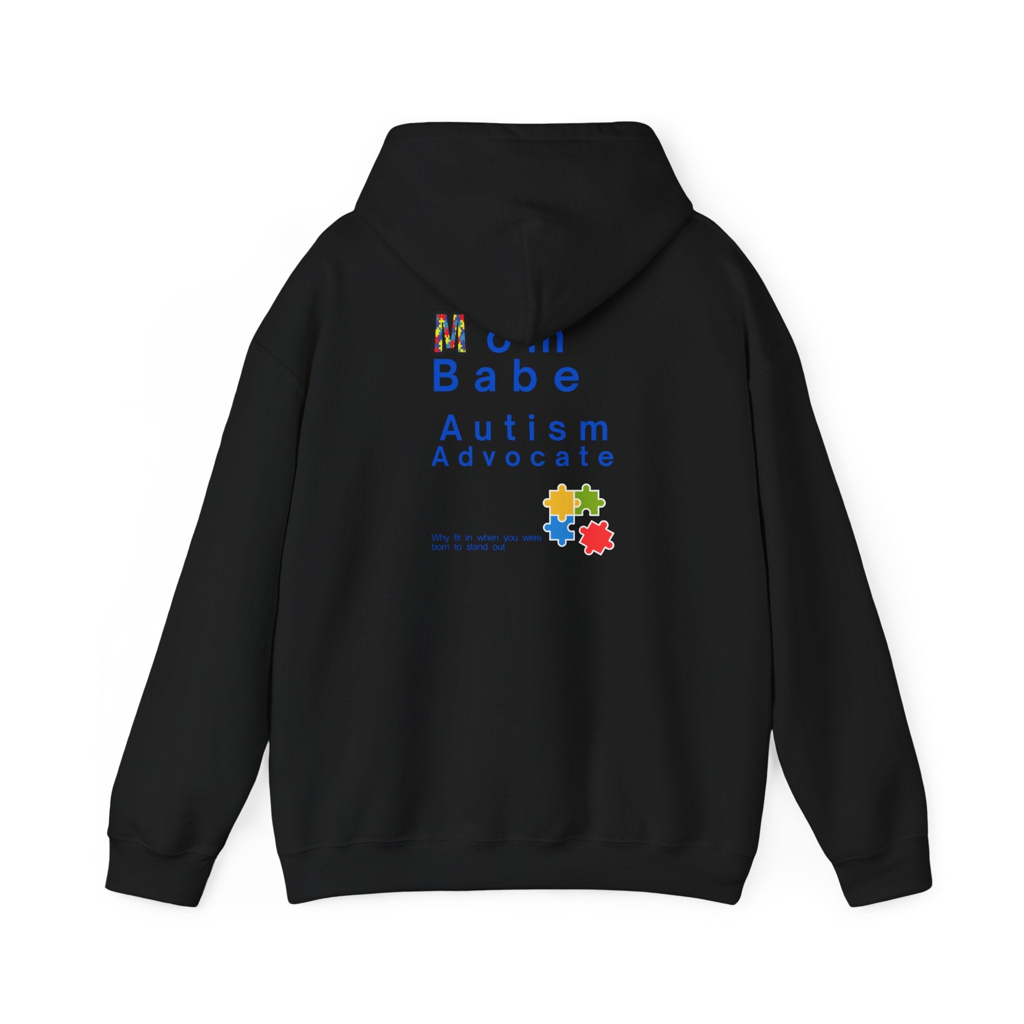 Mom Babe Autism Advocate - Graphic Hoodie