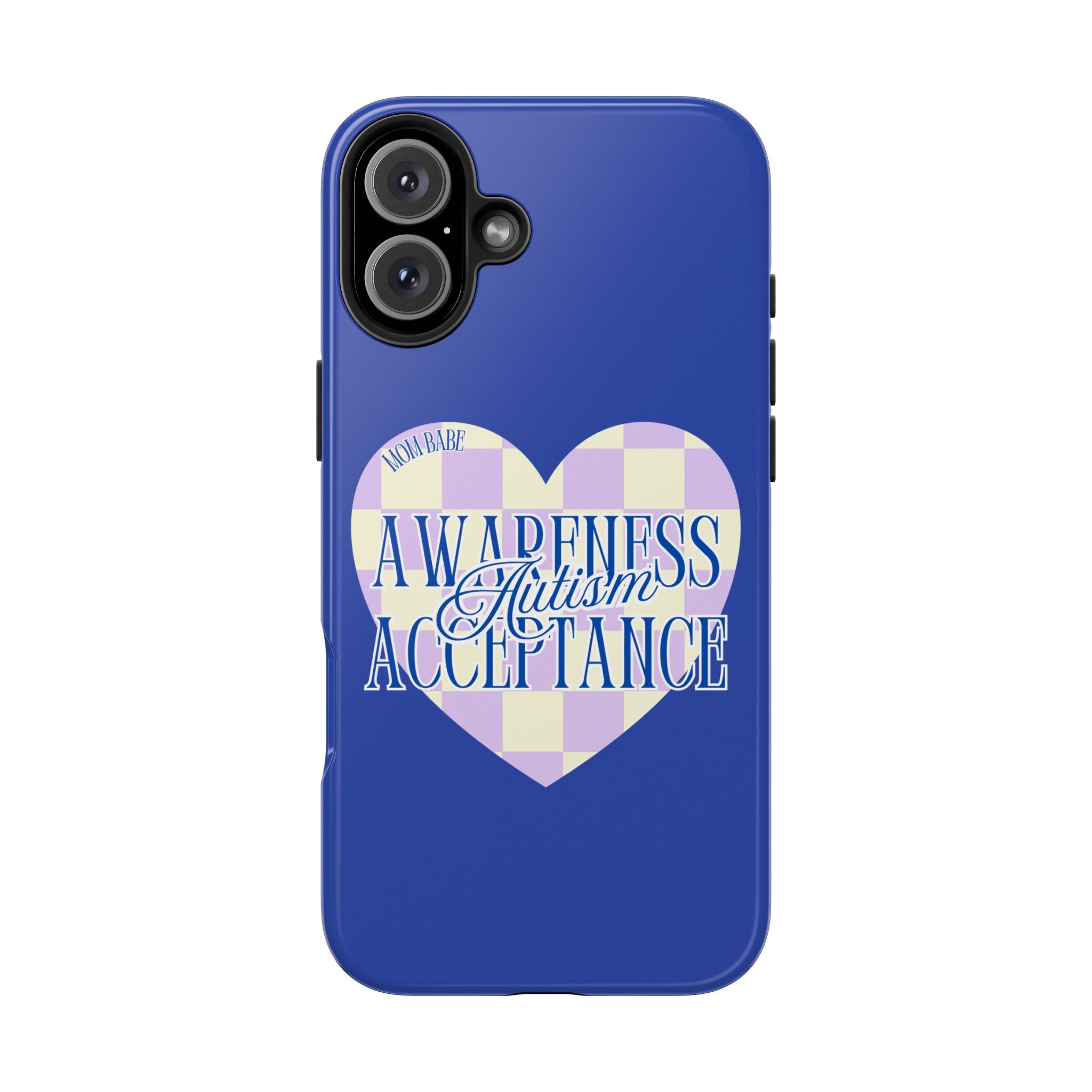 Autism Awareness and Acceptance — Checkered Heart Phone Case