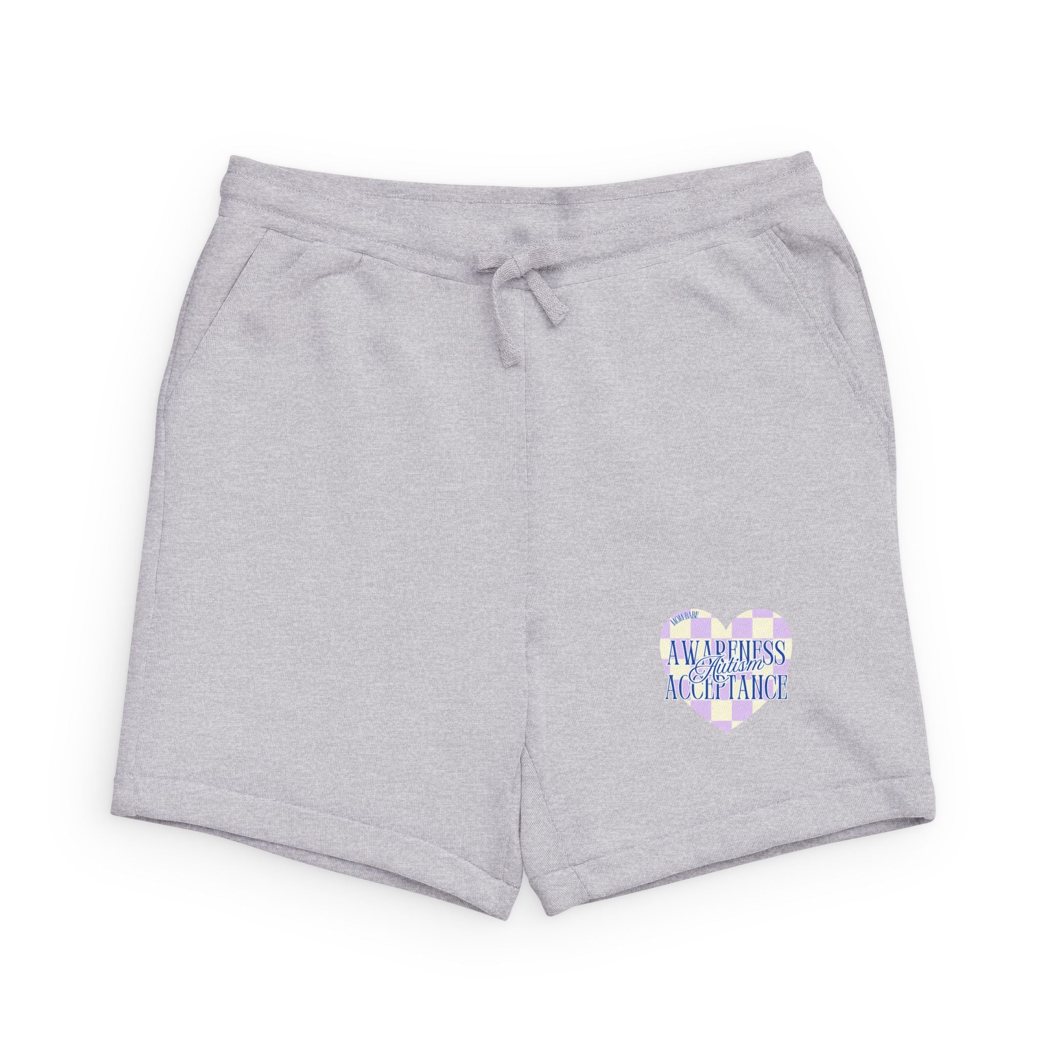 Autism Awareness and Acceptance — Checkered Heart Sweat Shorts