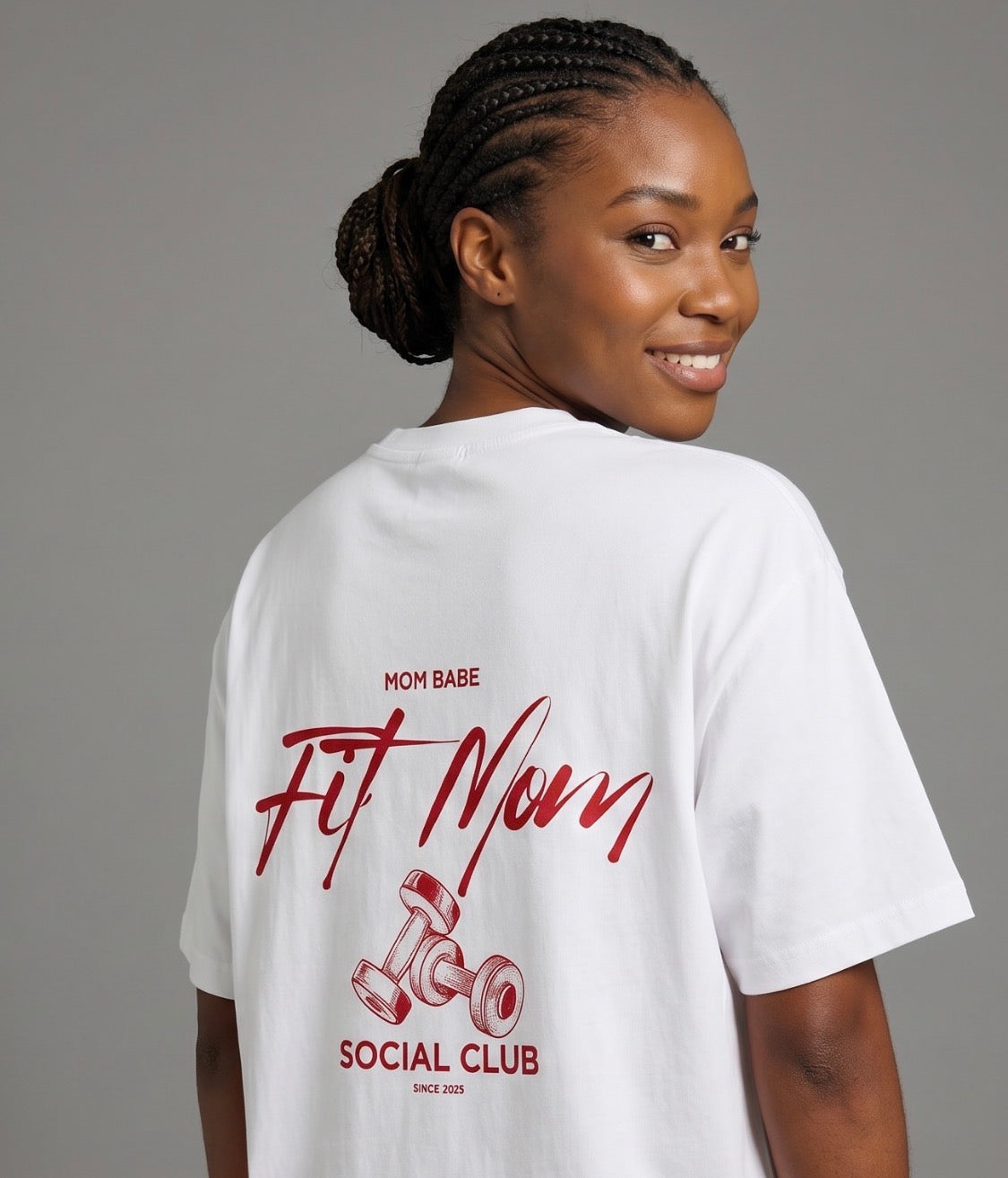 Fit Mom Social Club - Mom Babe Tee Red