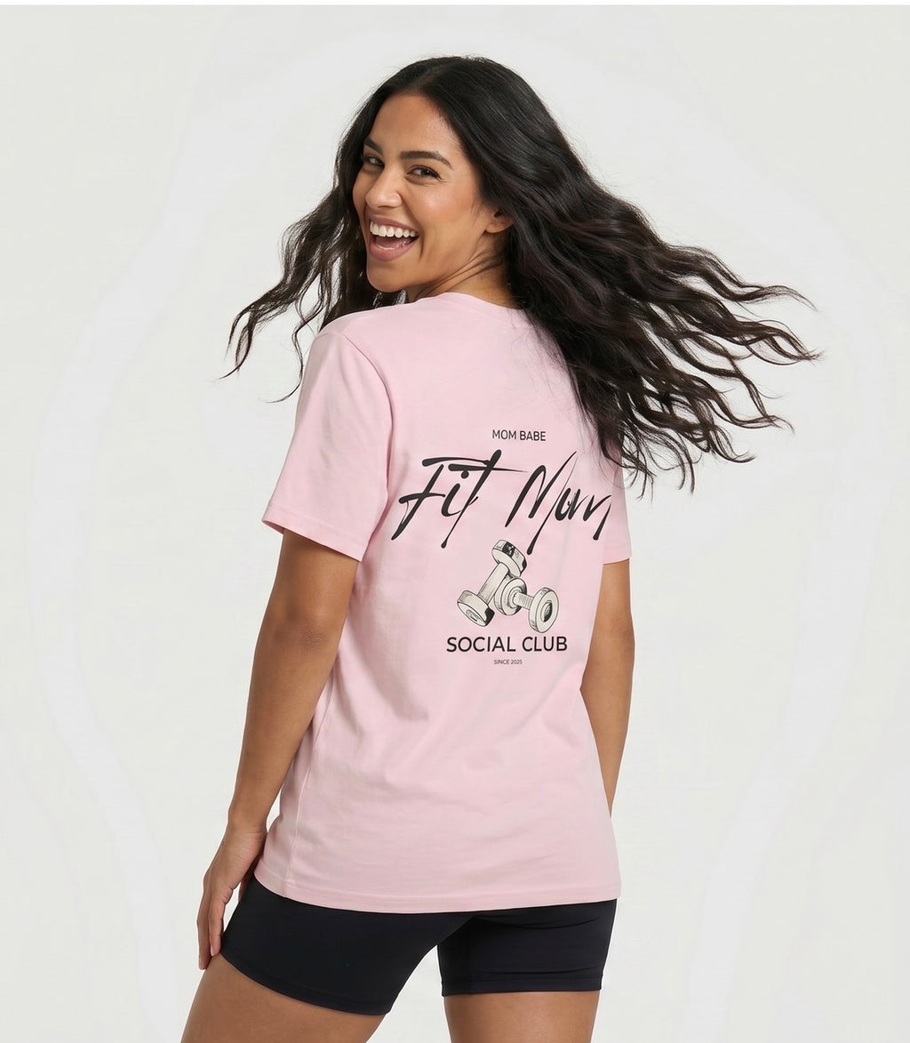Fit Mom Social Club - Mom Babe Tee Black