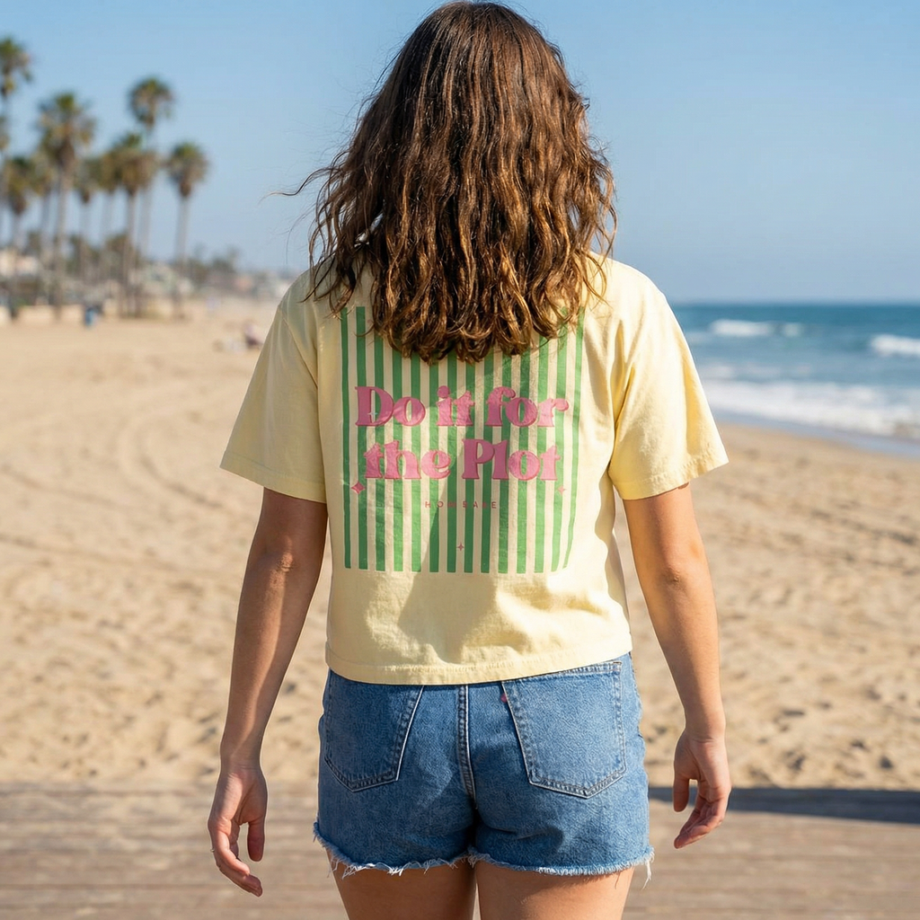 Do It For The Plot Mom Babe - Striped Graphic Tee