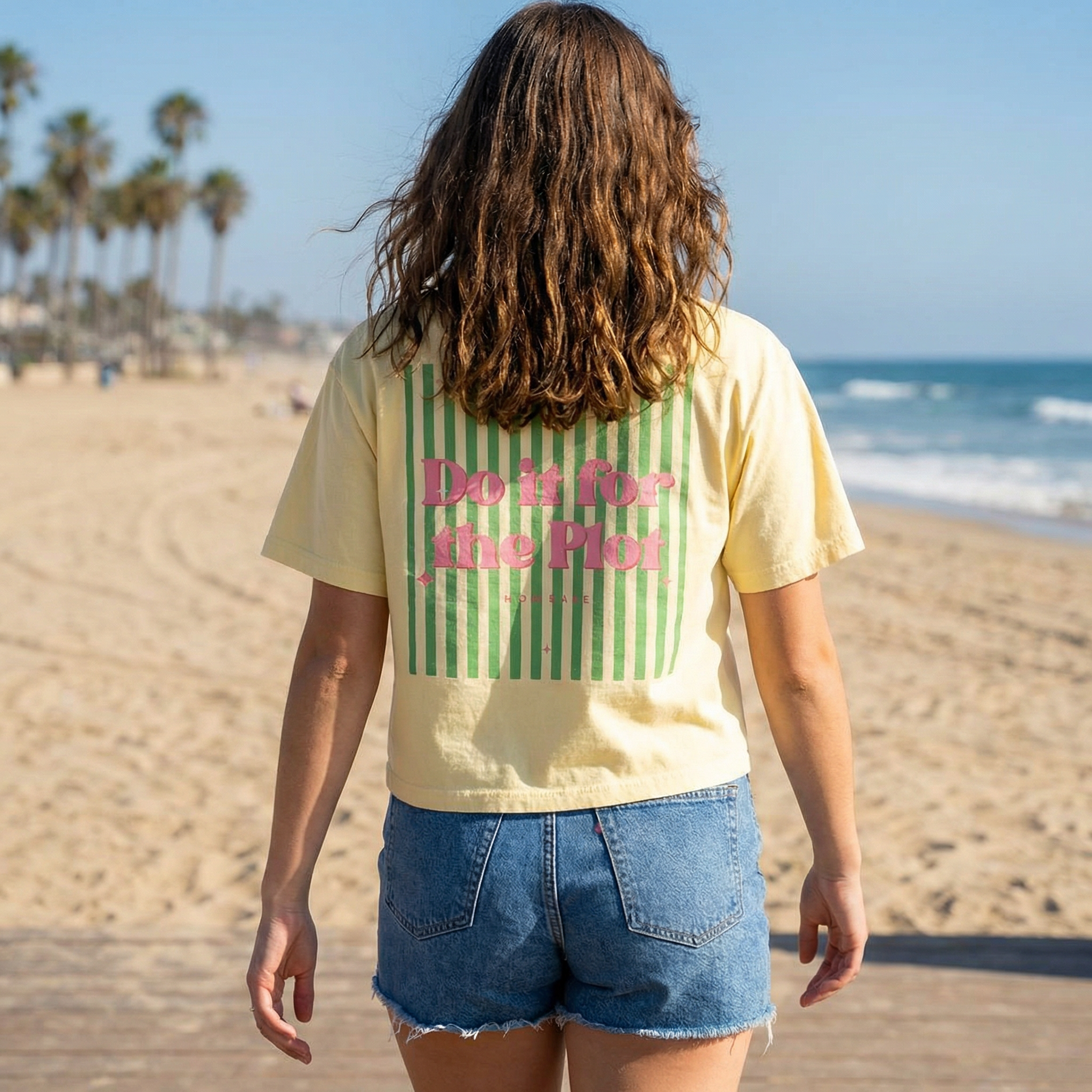 Do It For The Plot Mom Babe - Striped Graphic Tee