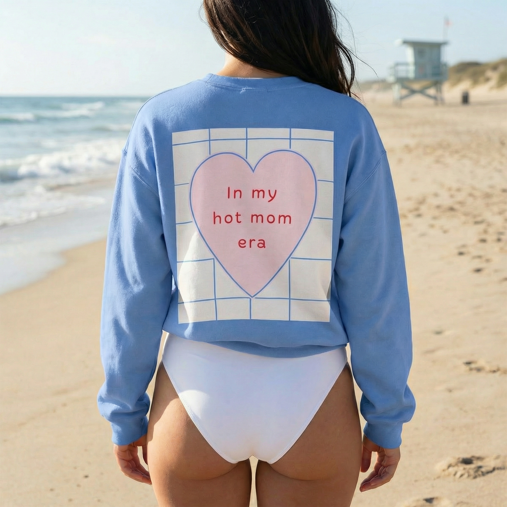 In My Hot Mom Era - Heart Graphic Sweatshirt