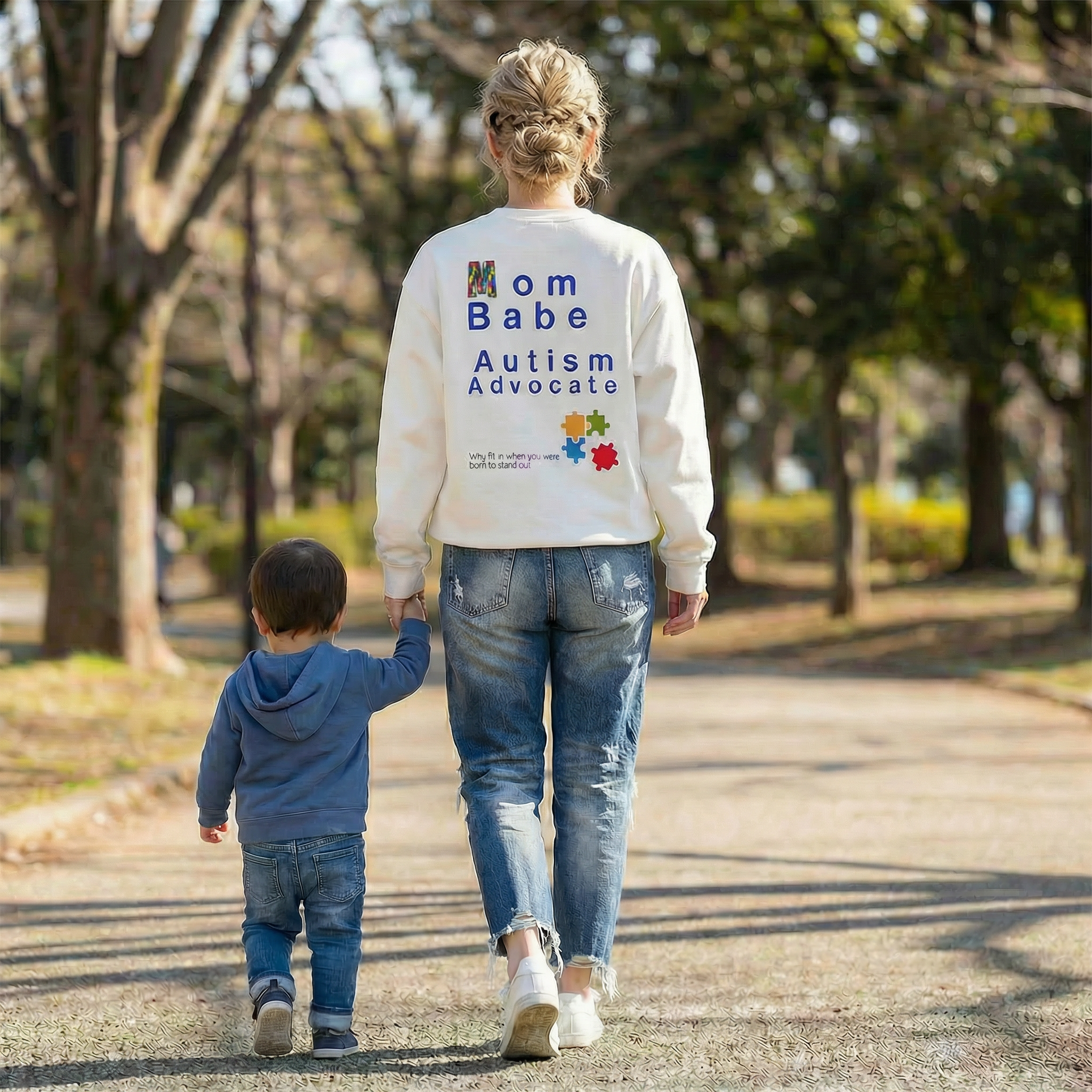 Mom Babe Autism Advocate - Graphic Sweatshirt