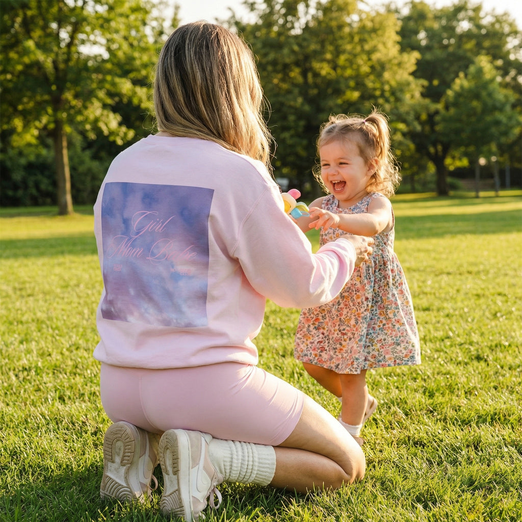 Girl Mom Babe - Cloudy Graphic Sweatshirt